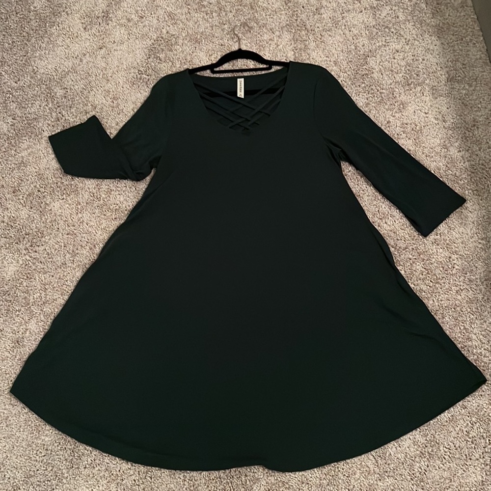 Zenana Premium hunter green dress WITH pockets!